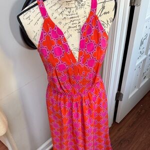 BR Maxi Dress in Pink & Orange Pattern
